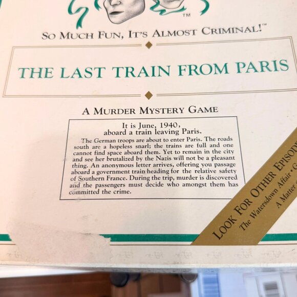 Vintage How To Host A Murder Dinner Mystery Game Last Train From Paris 1986 - Picture 16 of 16